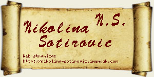 Nikolina Sotirović vizit kartica